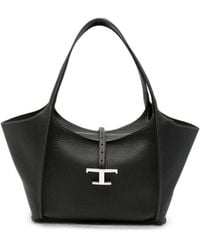 Tod's - T Timeless Pebbled-Leather Tote Bag - Lyst