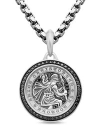 David Yurman - Sterling St. Christopher Diamond Amulet (34.5Mm) - Lyst