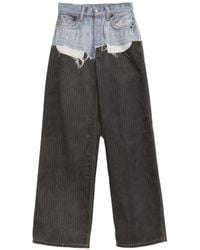 Acne Studios - Ripped Pinstripe Trousers - Lyst