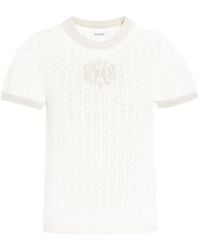 Barrie - Logo-Appliqué Knitted Top - Lyst