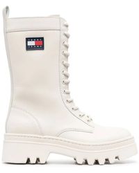 Tommy Hilfiger - Twelve Logo-Patch Leather Boots - Lyst