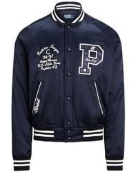 Polo Ralph Lauren - Satin Letterman Bomber Jacket - Lyst