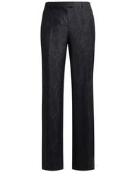 Etro - Wool Jacquard Trousers With Arnica Motif - Lyst