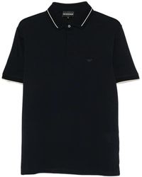 Emporio Armani - Logo-Embroidered Contrast-Trim Polo Shirt - Lyst