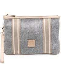Eleventy - Striped-Panel Clutch Bag - Lyst