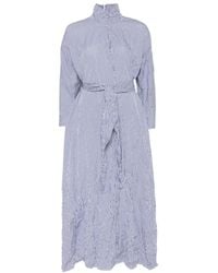 Daniela Gregis - Striped Funnel-Neck Maxi Dress - Lyst
