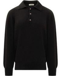 A PAPER KID - Knitted Long-Sleeve Polo Shirt - Lyst