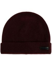 Emporio Armani - Logo-Patch Cashmere Beanie Hat - Lyst