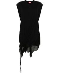 DIESEL - Asymmetric Cotton T-Shirt Dress - Lyst