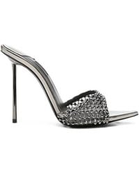 Le Silla - Gilda Crystal-Embellished Pointed-Toe Heeled Sandals - Lyst