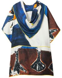 Burberry - Swan-print Hooded Silk Blouse - Lyst