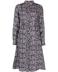 Karl Lagerfeld - Robe-chemise en soie à imprimé monogrammé - Lyst