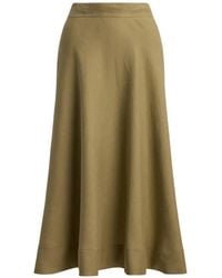 Ralph Lauren - Linen A-Line Midi Skirt - Lyst