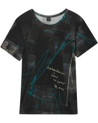 Y's Yohji Yamamoto - Printed Crew-Neck T-Shirt - Lyst