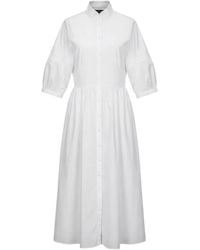 Ralph Lauren - Puff-Sleeve Button-Down Maxi Dress - Lyst