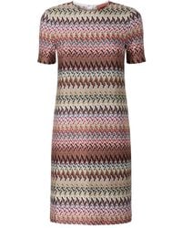 Missoni - Zigzag-Pattern Short-Sleeve Mini Dress - Lyst