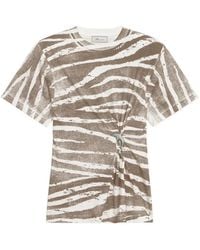Blumarine - Dolphin-Brooch Printed T-Shirt - Lyst