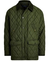Polo Ralph Lauren - Corduroy-Collar Quilted Coat - Lyst