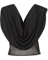 La Collection - Marcia Draped Sheer Top - Lyst