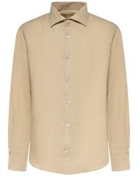 Eleventy - Linen Spread-Collar Shirt - Lyst