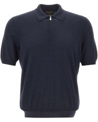 Gran Sasso - Zip-Collar Short-Sleeve Polo Shirt - Lyst