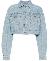 Just Cavalli - Veste En Jean À Logo Jacquard - Lyst