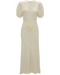 Victoria Beckham - Midikleid mit geraffter Taille - Lyst