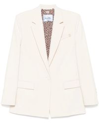 Blugirl Blumarine - Notched Lapel Leopard-Lined Blazer - Lyst