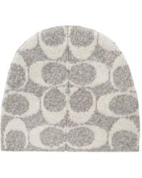 COACH - Maxi signature logo-pattern beanies - Lyst