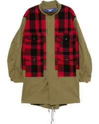 Junya Watanabe - Abrigo con motivo de cuadros - Lyst