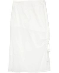 Shiatzy Chen - Gathered Silk Midi Skirt - Lyst