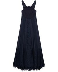 Loewe - Lace-Appliqué Midi Dress - Lyst
