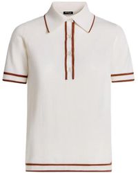 Kiton - Contrast-Trim Worsted-Wool Polo Shirt - Lyst