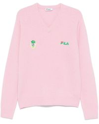 Fila Katoenen Trui Met Capuchon En Borduursel in het Groen Lyst NL