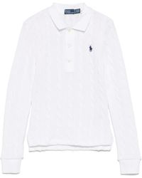 Polo Ralph Lauren - Cable-Knit Cotton Polo Sweater - Lyst