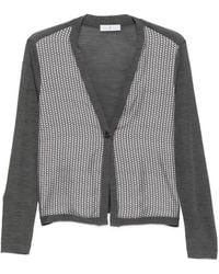 Whyci - Geometric-Pattern V-Neck Cardigan - Lyst