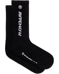 Aape By A Bathing Ape - Logo-Lettering Ribbed-Knit Socks - Lyst