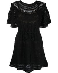 Twin Set - Crochet-knit Mini Dress - Lyst