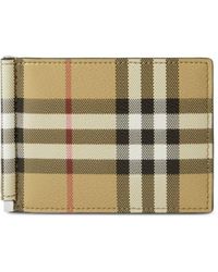 Burberry - Checked Bi-fold Clip Wallet - Lyst