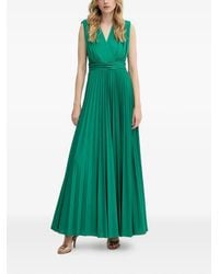 Morgan - Pleated V-Neck Maxi Dress - Lyst