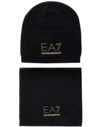 EA7 - Logo-Embellished Beanie Hat And Scarf Set - Lyst