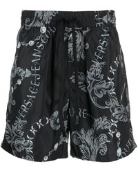 Versace - Chain Couture Drawstring Shorts - Lyst