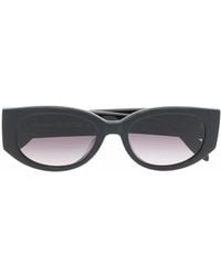 Alexander McQueen - Gafas de sol con montura ovalada y logo - Lyst