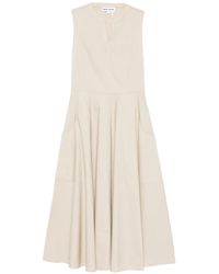 DKNY - Robe Mi-Longue À Col V Et Poches - Lyst
