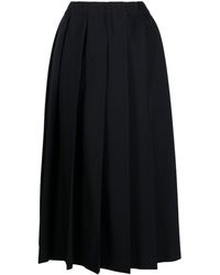 Comme des Garçons - Pleated Wool Midi Skirt - Lyst