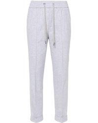 Peserico - Mélange Slim-cut Cropped Trousers - Lyst