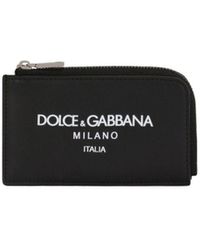 Dolce & Gabbana - Portefeuille zippé à logo imprimé - Lyst