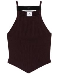 Courreges - Ribbed Logo-Patch Top - Lyst