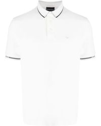 Emporio Armani - Logo-Embroidered Cotton Polo Shirt - Lyst