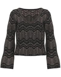 D.exterior - Sequin-Embellished Geometric-Pattern Sweater - Lyst